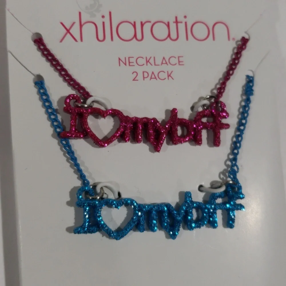 I Love My BFF Glitter Necklace 2-set - Friendship Jewelry by Xhilaration